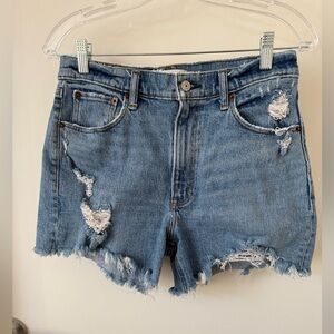 Abercrombie & Fitch High Rise Mom Jean Shorts – Distressed | Size 27